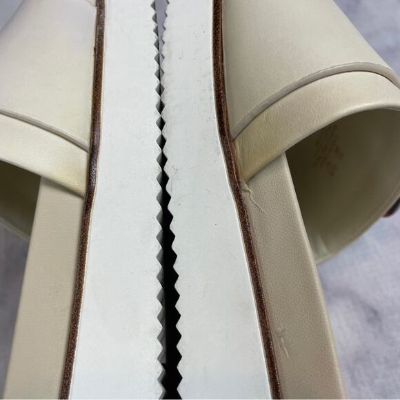 Sam Edelman Ariane Ivory Leather Slide Sandals Tortoise Buckle Sz 9 - Picture 11 of 11